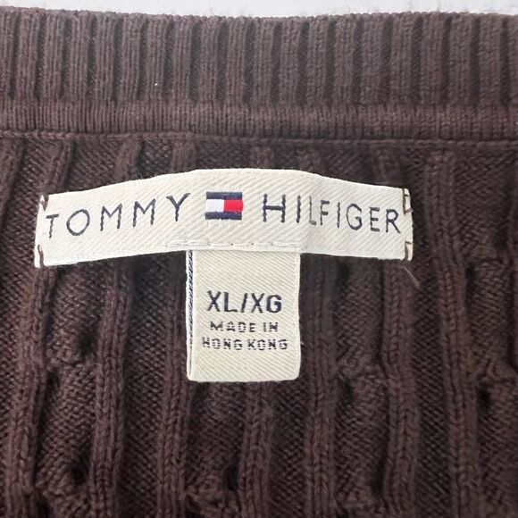 Tommy Hilfiger V Neck Cable Knit Sweater - Picture 4 of 5